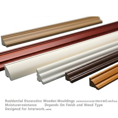 Residential Decorative Wooden Mouldings Dimension Tolerance ±0.3mm Moistureresistance Depends On Finish and Wood Type Designed for Interior Woodwork