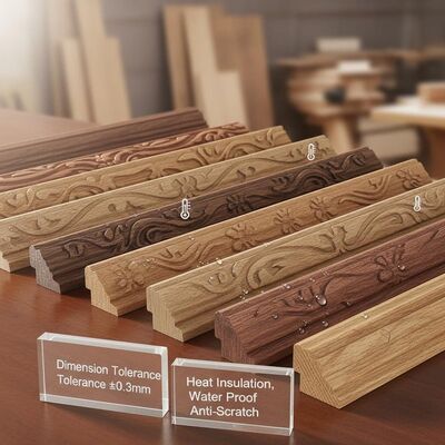 Dimension Tolerance ±0.3mm Decorative Wooden Mouldings Providing Heat Insulation Water Proof and Anti Scratch Qualities for Woodwork