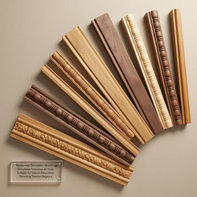 Residential Decorative Wooden Mouldings Dimension Tolerance ±0.3mm Suitable for Interior Decoration Providing Timeless Elegance