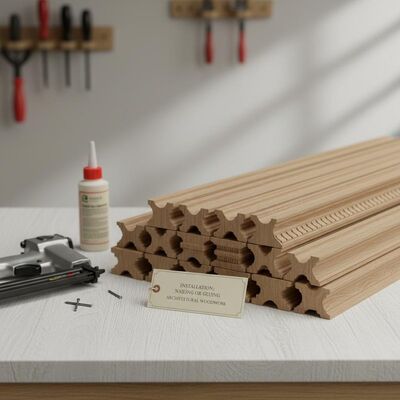 Standard Moulding Decorative Wooden Mouldings Light Brown Featuring Installationmethod Nailing Or Gluing Suitable for Architectural Woodwork