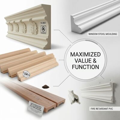 Custom Door Casing Moulding Primed Finger Jointed Pine Wood Trim for Interior Door Frame Installation