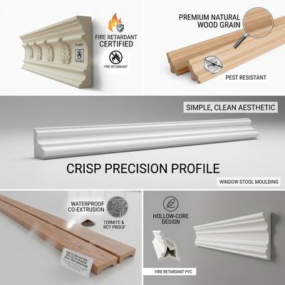Primed MDF Crown Moulding Pre-coated White Finish Custom Profile Ceiling Corner Trim
