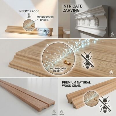 Moisture Resistant Wood Trim Sealed Finish Engineered for Bathroom Kitchen Interior Decoration