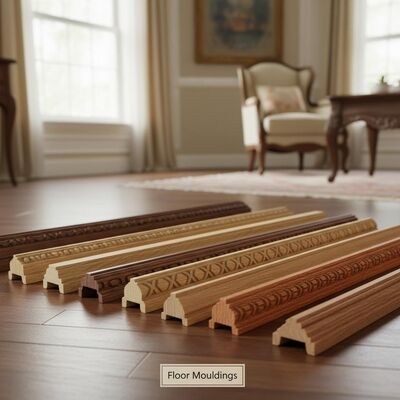 Floor Decorative Wooden Mouldings Thickness Varies Commonly 0.5 to 1 Inch Residential Designed to Add Elegance and Detail to Interior Spaces
