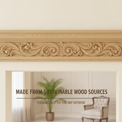 Made From Sustainable Wood Sources Decorative Wood Frieze Window Frame Moulding Designed to Add Elegance and Style to Any Building Interior