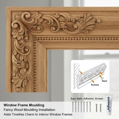 Window Frame Moulding Fancy Wood Moulding Easy Nails Adhesive Screws Installation Adds Timeless Charm to Interior Window Frames