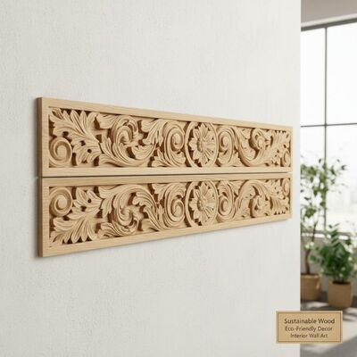 Environmentalfriendly Decorative Wood Frieze Made From Sustainable Wood Sources Ideal for Interior Wall Decoration and Architectural Enhancement