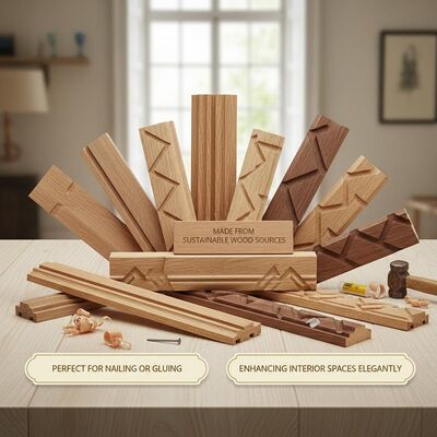 Made From Sustainable Wood Sources Decorative Wooden Mouldings With Smooth Texture Perfect For Nailing Or Gluing Enhancing Interior Spaces Elegantly