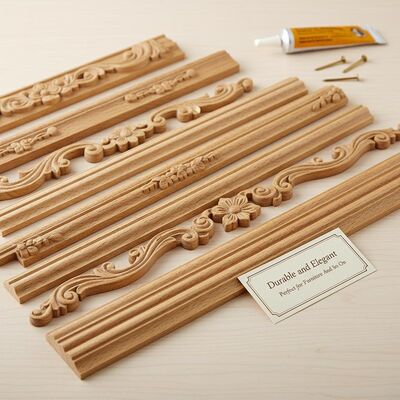 Light Brown Decorative Wooden Mouldings Perfect for Furniture And So On Installation Method Nailing Or Gluing Durable and Elegant