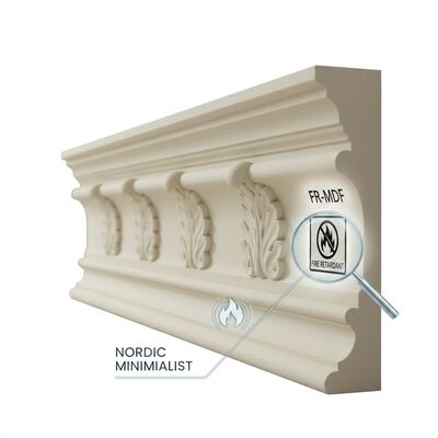 Eco-friendly Wainscot Wood Moulding FSC Certified Pine Panelling Trim for Classic Interior Wall Design