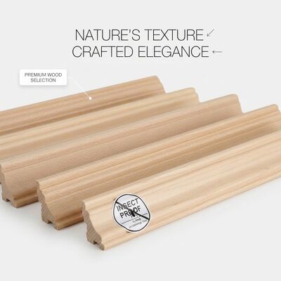 Eco-friendly Wainscot Wood Moulding FSC Certified Pine Panelling Trim for Classic Interior Wall Design