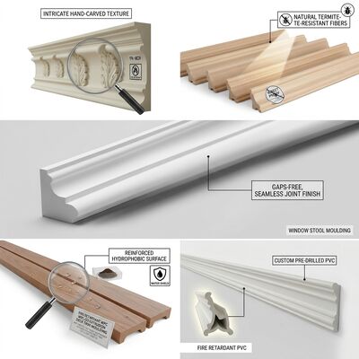 Lightweight Wall Panel Trim Moulding MDF Decorative Strips Accent Wall Grid Wainscot Design