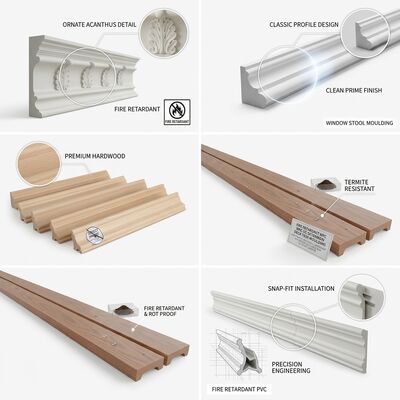 Lightweight Wall Panel Trim Moulding MDF Decorative Strips Accent Wall Grid Wainscot Design