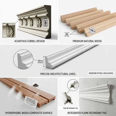 Custom Door Casing Moulding Primed Finger Jointed Pine Wood Trim for Interior Door Frame Installation