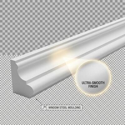 Window Stool Moulding KD Finger-Jointed Pine 2.44m Primed White Sill Trim for Indoor Decoration