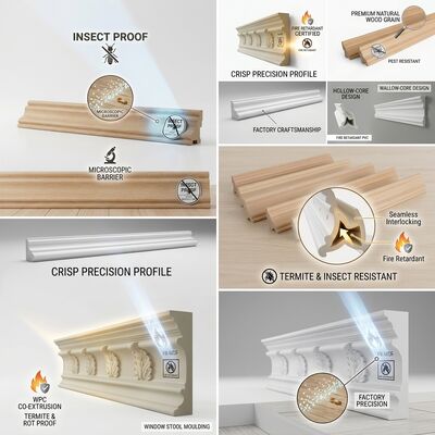 Crown Moulding Primed MDF 2.7m Decorative Ceiling Trim for Home Renovation Projects