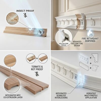Baseboard Moulding KD Primed Pine 4.88m Moisture Resistant Skirting Board Trim