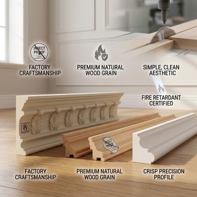 Door Casing Moulding Primed Finger-Jointed Pine 2.44m Decorative Door Frame Trim