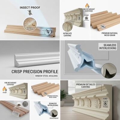 Wall Panel Moulding Primed Wood 2.7m Decorative Interior Wall Trim for Modern Home Decor