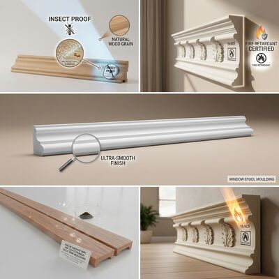 Casing Moulding Primed Finger-Jointed Fir 4.88m Window Frame Trim Damp Proof