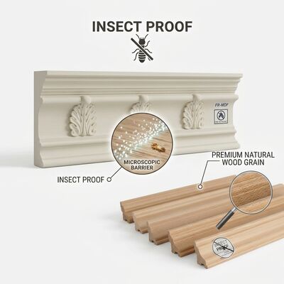 Primed Wood Architrave Moulding 2.44m Decorative Door Frame Trim KD Finger-Jointed