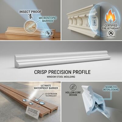 Primed Wood Architrave Moulding 2.44m Decorative Door Frame Trim KD Finger-Jointed
