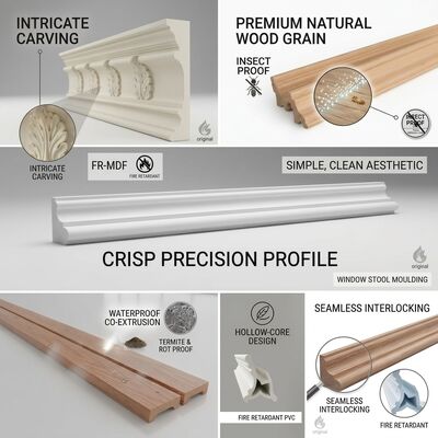 Primed Poplar Moulding Easy Installation White Finish Trim Ready for Interior Wall Decoration Projects