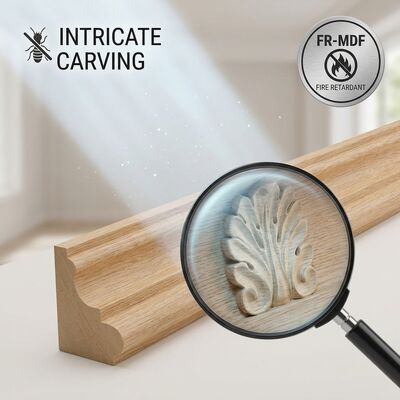 Fluted Wood Panel Moulding Slatted Tambour Trim Adding Depth for Modern Accent Wall Installation
